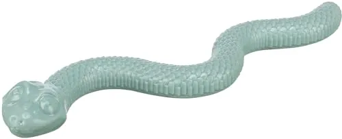 TRIXIE Snack-Snake - robustes Hundespielzeug für langen Spielspaß - 42 cm grün, Futterspielzeug für Leckerlies - 34949