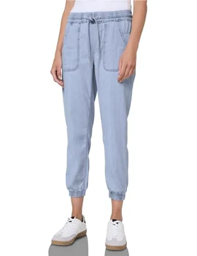 Street One Studio Damen Jogg Jeans 3716576 - Casual Fit Ultra Bleach Soft Wash - Bequeme Jeanshose im Casual Fit mit elastischen Bündchen und Mid Waist, perfekt für lässige Looks und hohen Tragekomfort.