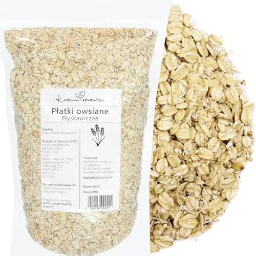 Instant Haferflocken 1 kg für schnelles Porridge – KUCHNIA ZDROWIA | Schnell quellende Haferflocken für Porridge, Müsli, Joghurt, Smoothies und unkomplizierte Frühstücksrezepte