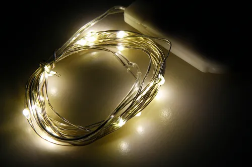 Lichterkette Weihnachtsbeleuchtung Mikro 20 LED  warmweiß .. Drahtlichterkette