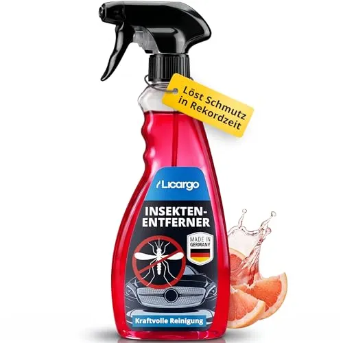 Produktbild LICARGO Insektenentferner Auto 750ml – Insektenreiniger löst hartnäckige Insektenreste, Vogelkot, Baumharz – Fliegen- & Mückenentferner für Auto, Motorrad, Wohnmobil – Lack, Glas, Chrom, Kunststoff