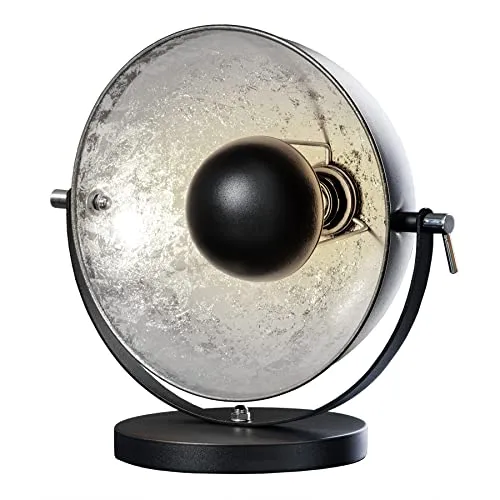 riess-ambiente Tischleuchte STUDIO 40cm schwarz/silber - Nachttischleuchten mit schwenkbarem Lampenschirm für individuelle Beleuchtung und einzigartigen Lichteffekten durch edle Silberoptik.