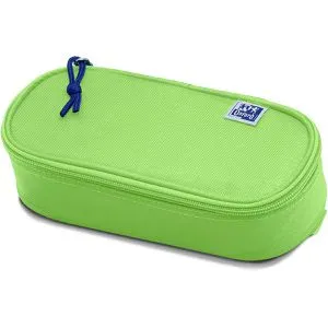 Oxford Federmäppchen oval, Schlamperetui, aus Stoff, hellgrün