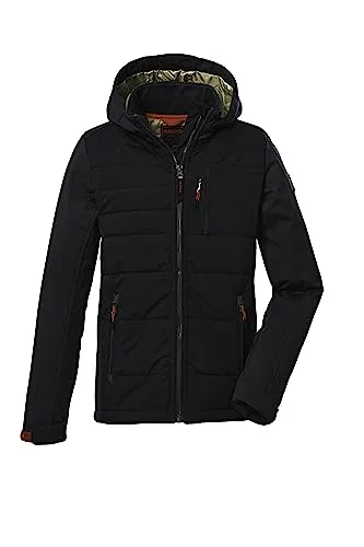 killtec Jungen Hybridjacke/Outdoorjacke mit Kapuze KOW 132 BYS JCKT, schwarz, 152, 39874-000