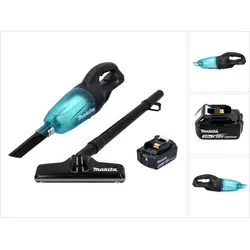 Makita DCL 180 F1 B Akku Staubsauger 18 V Schwarz mit Akku - Kompakter 18 V Akku Staubsauger von Makita mit hoher Saugkraft und geringer Lautstärke. Ideal für Werkstatt und Haushalt, inklusive Bodendüse und Fugendüse für vielseitigen Einsatz.