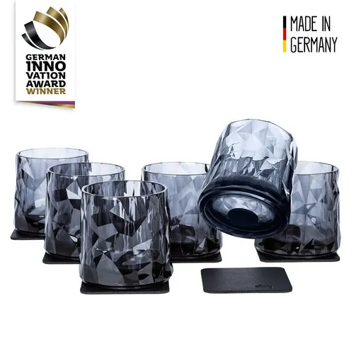 Silwy Hightech Kunststoffgläser Tumbler, 6er Set KO-WH-G-6 in grau von maglassX GmbH