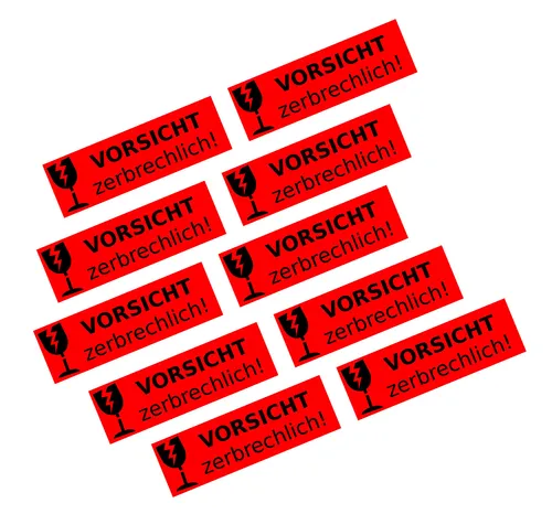 Stück Aufkleber Etikett Vorsicht Zerbrechlich Paket Karton Vorsicht Glas 50