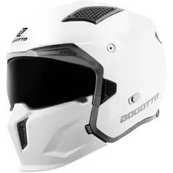 Bogotto Radic Helm XS, weiss für Männer - Motorradhelm mit HIRP Schale und Ratschenverschluss, idealer Schutz und Komfort für Fahrten auf der Straße.
