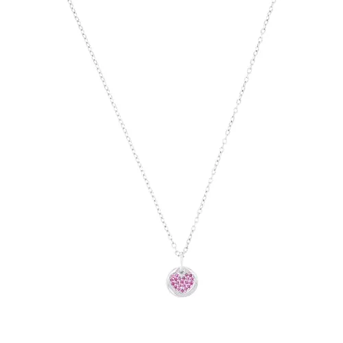Prinzessin Lillifee Kette mit Anhänger aus 925 Sterling Silber - Ketten für Mädchen, verstellbare 35+3 cm lange Halskette aus hochwertigem 925 Sterling Silber mit Herz-Zirkonia, ideal als Geschenk in Schmuckbox für kleine Prinzessinnen ab 3 Jahren.