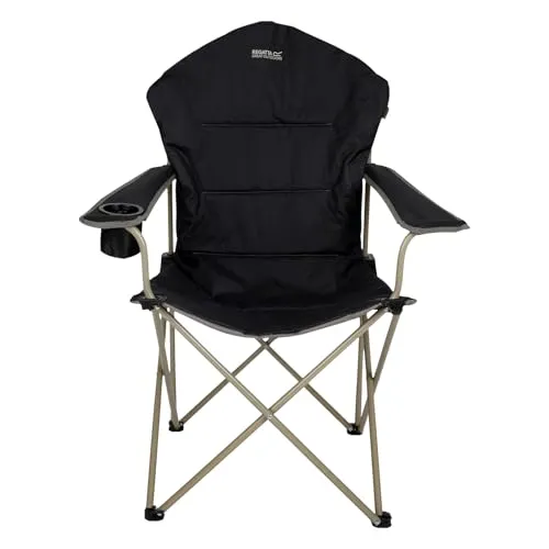 Klappbarer Campingstuhl mit Getränkehalter - Camping-Möbel, strapazierfähiges Polyestergewebe und hoher Rückenlehne, ideal für gemütliche Stunden im Freien, maximale Belastung 100 kg.