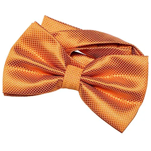 DonDon Herren Fliege 12 x 6 cm gebunden mit Hakenverschluss und größenverstellbar für besondere Anlässe orange