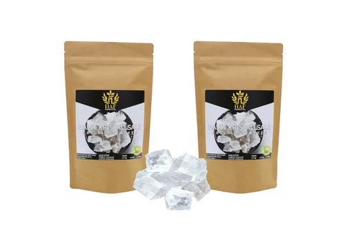 HAF Salzkristalle Weiße Halit Salzbrocken 1-25 kg Steinsalz Brocken grobes Salz 2-5cm, (Naturbelassen aus der Salt Range in Pakistan, 2 St., 2 x 1 kg im Beutel), Grobe Steinsalz Brocken ohne Zusätze