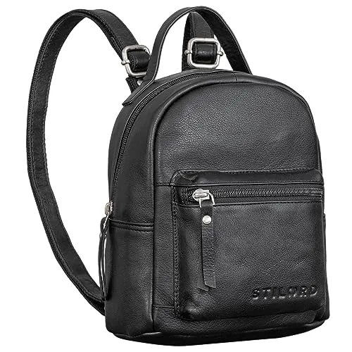 STILORD 'Tiny' Mini Rucksack Damen - Stilvoller Leder Cityrucksack - Tagesrucksäcke aus hochwertigem Echtleder im Vintage-Design, ideal für Reisen und Alltag mit ausreichend Stauraum für Ihre Essentials.