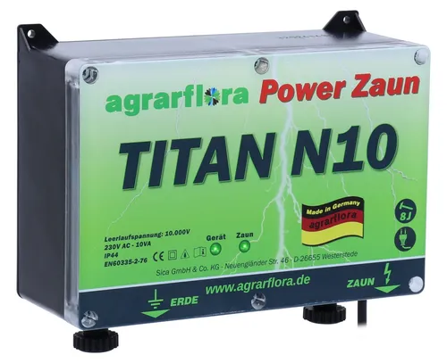 Agrarflora Weidezaungerät TITAN N10 - 8 Joule - 10.000 V - 230V Elektrozaungerät