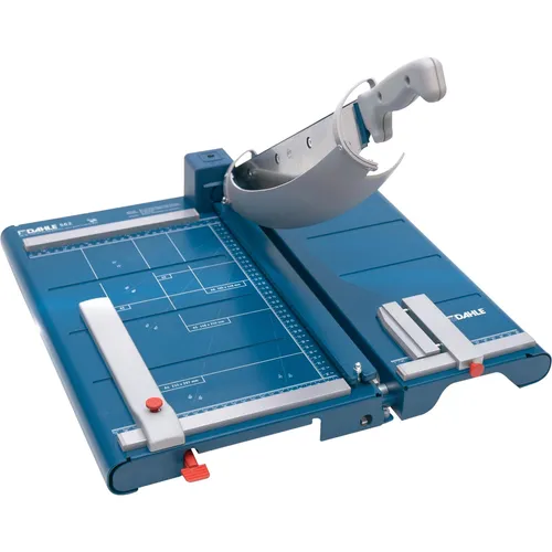 Dahle 562 Schneidemaschine A4 Hebelschneider - Professionelle Papierschneidemaschine mit nachschleifbaren Stahlmessern, automatischer Pressung und Laserlicht-Schnittandeutung für präzise Ergebnisse.