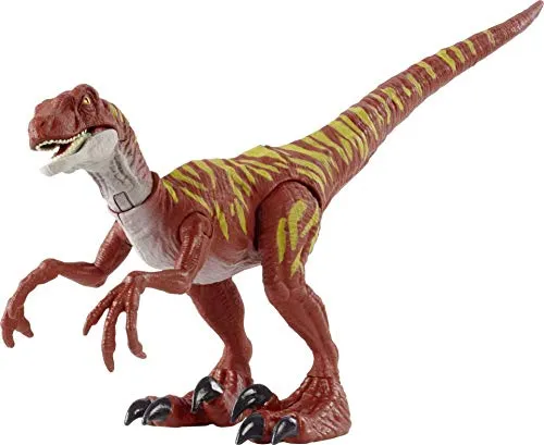 Jurassic World HBX31 - Velociraptor Sprungattacke Dinosaurier-Actionfigur, bewegliche Arme und Beine, ab 4 Jahren