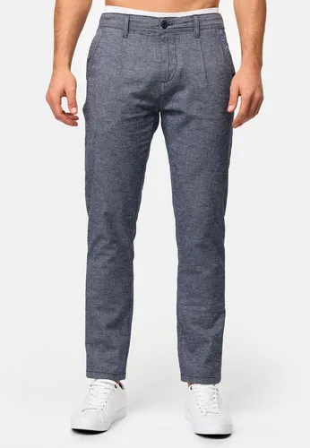 Indicode Chinohose INRemy blau 32/32 - Wanderhosen mit atmungsaktiver Materialmischung aus 83% Baumwolle und 16% Leinen, perfekt für Outdoor-Aktivitäten und den Alltag.