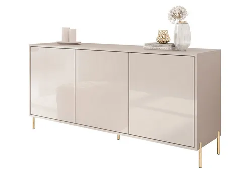 Dreitürige Kommode SANAYI in Kaschmir Hochglanz in beige von Lookway