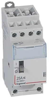 Legrand 412561 Installationsschütz für Reiheneinbau - 4-poliger Installationsschütz mit Handschalter und brummfreier Schaltung, ideal für das Schalten von Lampengruppen und Motoren, für zuverlässige Steuerung in der Elektroinstallation.