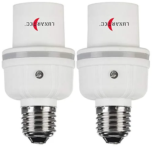 Lunartec Klatschsensor 2er-Set E27-E27 - Lampenfüße mit Helligkeits- & Geräuschsensor, ideal für Treppenhaus oder Keller. Schaltet bei Klatschen ein und verbraucht nur 0,3 Watt im Stand-by.