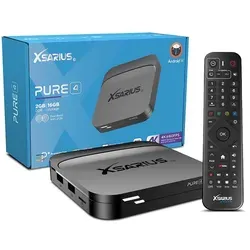 Xsarius PURE 4 4K UHD Android 14 IP-Receiver Schwarz (Dual-WiFi, USB 3.0, LAN, HDMI)