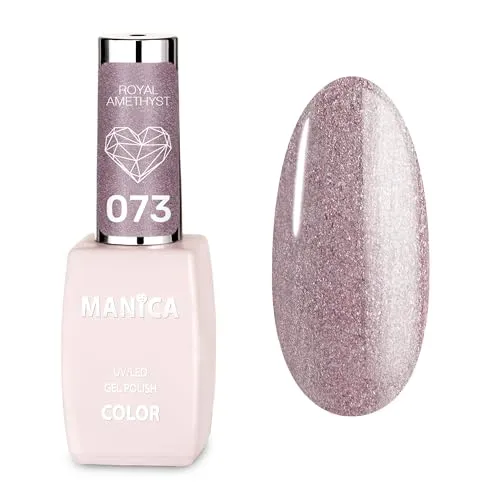 Manica UV Nagellack Royal Amethyst- 073 – Professioneller Shellac für Nägel | Gel Nail Polish LED/UV 10ml | Hochglanz Finish, 21 Tage Halt, Soak Off Hybrid Lack in Salon Qualität