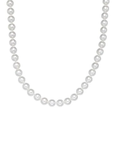 Yokoamii Damen Perlen-Kette mit Muschelkernperle - Elegante Halskette aus Metall-Legierung mit einer stilvollen Muschelkernperle, ideal für besondere Anlässe oder den Alltag.