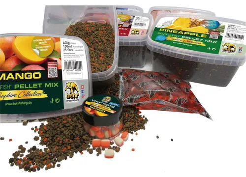 FAIE Karpfenköder-Pellet Mix Saphir Frühjahr/Sommer Geschmack: scopex