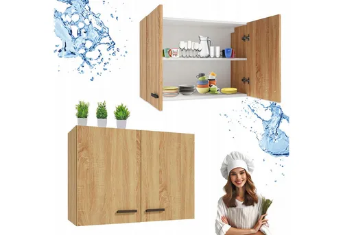 Stamar Hängeschrank Küche Eiche Gold 80 cm mit 2 Türen