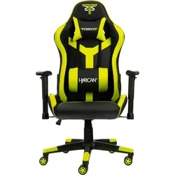 Hyrican Gaming-Stuhl Striker Copilot, ergonomischer Schreibtischstuhl in Gelb - Ergonomischer Gamingstuhl für Jugendliche und Erwachsene, höhenverstellbar und mit Lenden- sowie Nackenkissen für maximalen Komfort während des Spielens oder Arbeitens.