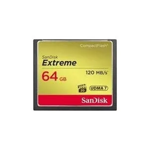 SanDisk Extreme Compact Flash Speicherkarte 64 GB - Hochgeschwindigkeits-Übertragung bis 120 MB/s, ideal für Profi-DSLRs und robuste Action-Aufnahmen in RAW