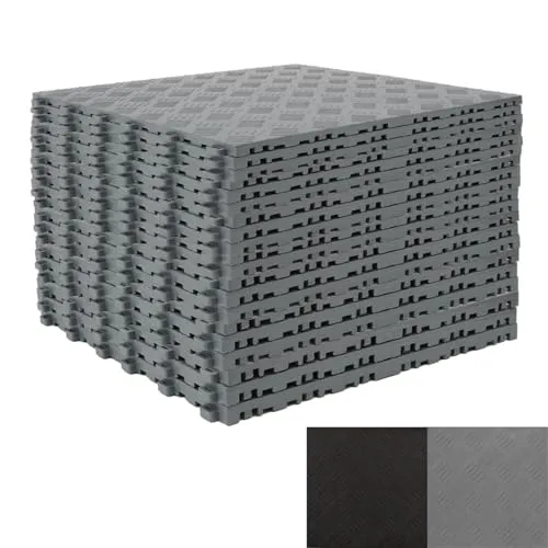 uyoyous 20 Stück PVC Garagenbodenfliesen, 40x40cm rutschfest und strapazierfähig