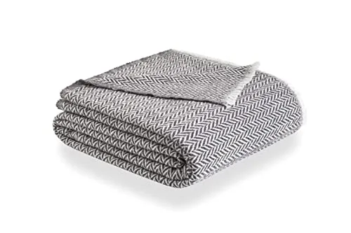 Todocama PRCMAMSGROS180X240 Extra weiche Baumwolldecke, Mehrzweck-Tagesdecke, Sofaüberwurf (180 x 240 cm, dunkelgrau)