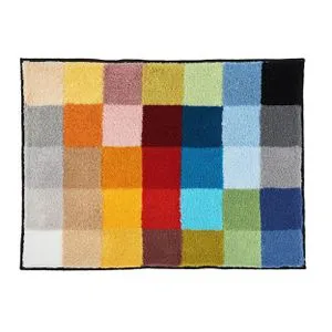 Kleine Wolke Cubetto Badteppich, Polyacryl, Mehrfarbig - Badematte im stilvollen Karo-Design, 25mm Florhöhe für extra Komfort, waschbar bis 40 Grad und ideal für Fußbodenheizung.