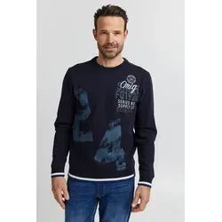 FQ1924 Rundhalspullover FQMangus Modischer Pullover blau XL