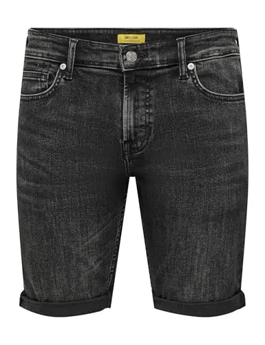 ONLY & SONS Jeansshorts ONSPLY LIGHT BLUE 5189 - Herren-Shorts aus elastischem Denim, modisch und komfortabel. Ideal für den Sommer, mit niedriger Leibhöhe und gerader Beinform. Perfekt für lässige Outfits!