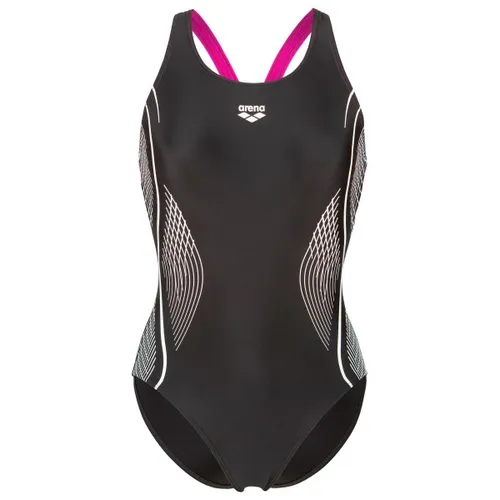 Arena - Women's Grid Swimsuit V Back Graphic - Sportlicher Badeanzug in Schwarz/Grau (Gr 36) - Sportlicher Badeanzug für den Schwimmsport in Schwarz/Grau (Gr 36). Mit Stretch für optimale Bewegungsfreiheit. Ideal für Training und Freizeit. Entdecken Sie weitere hochwertige Produkte von Arena!