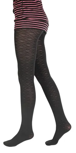 Giulia 80 Den Mädchen Strumpfhose mit Logo Herz Herzchen Print tattoo gemustert