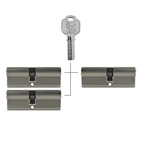 3x Profilzylinder 85 mm 40/45 gleichschließend Not- und Gefahrenfunktion inkl. 15 Schlüssel