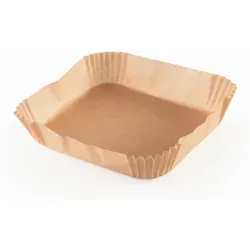 Backpapier für Heißluftfritteusen - 50 Stück hellbraun - Sonstiges Backzubehör, hitzebeständig und lebensmittelecht für eine mühelose Zubereitung ohne Anhaften, ideal für Fritteusen von 2-5 Litern.