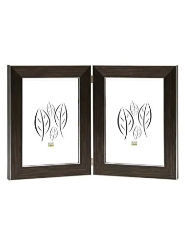 Deknudt Frames S41VK3-H2V-15.0X20.0 Doppel-Bilderrahmen für Fotos 15 x 20 cm, Hochformat, Kunstharz, 2-teilig, Braun