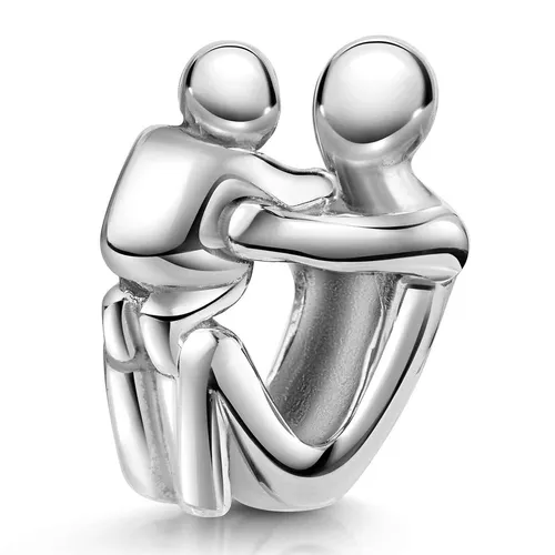 MATERIA 925 Silber Bead Vater mit Kind Familie Element für European Armband