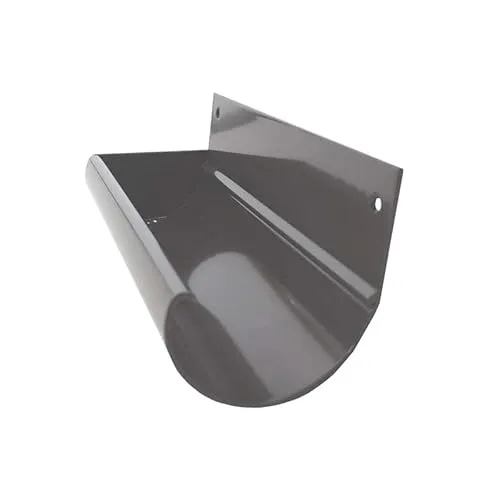 Renoplast® R50 Aluminium Rinnenböden Rinnenenden Links + Rechts | Grau | Dachrinnen Regenrinne Dachentwässerung Blechkantprofile | Gartenhaus Carport Terrasse Balkon-Steckrinne | Rinne für Dach