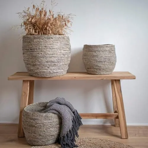 LEBENSwohnART Bank GEMI - Sitzbank aus recyceltem Holz - Sitzbank aus recyceltem Holz, Maße 90x45x25cm, einzigartig in Farbe und Holzmerkmale, ideal für Flur oder Dekoration.