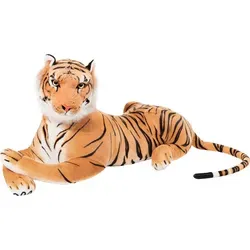 BRUBAKER XXL Tiger Kuscheltier Braun 110 cm