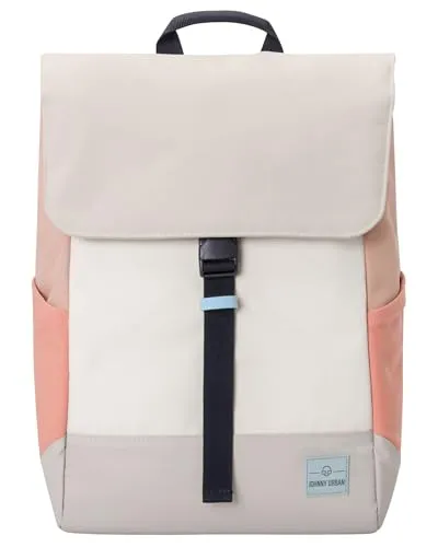 Johnny Urban Cityrucksack MIKA - Wasserabweisend und flexibel - Freizeitrucksack mit gepolstertem Laptopfach, ideal für Damen und Herren. Der Rolltop-Rucksack in Sand Rosa bietet eine flexible Größe und schützt Ihre Utensilien vor Nässe.