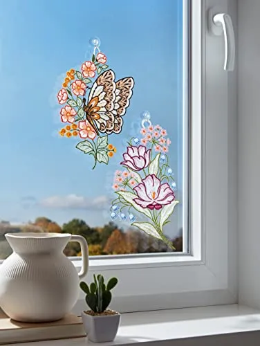 Raebel 'Fensterbild Plauener Stick.Schmetterling (inkl. Saughaken)