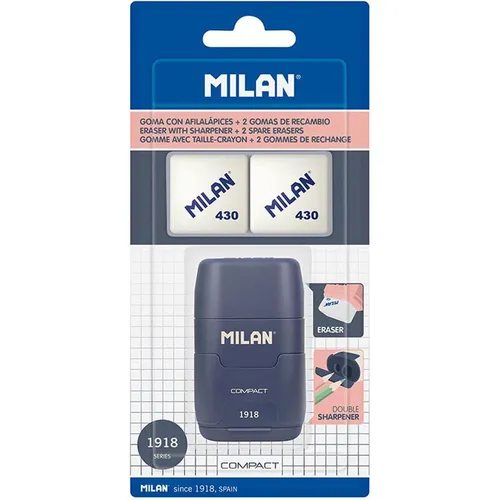 Bleistiftspitzer Compact 1918 navy blau + 2 Radiergummis