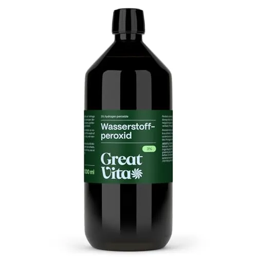 GreatVita VitaFeel Wasserstoffperoxid 1000 ml - 3% Lösung | Hochreine Qualität, ohne Stabilisator | Vielseitig einsetzbar für Haushalt und technische Anwendungen