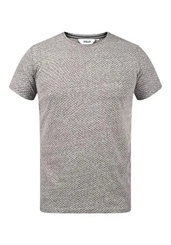 !Solid Alarico Herren T-Shirt Kurzarm Shirt mit Print und Rundhalsausschnitt, Größe:M, Farbe:Grey Melange (8236)